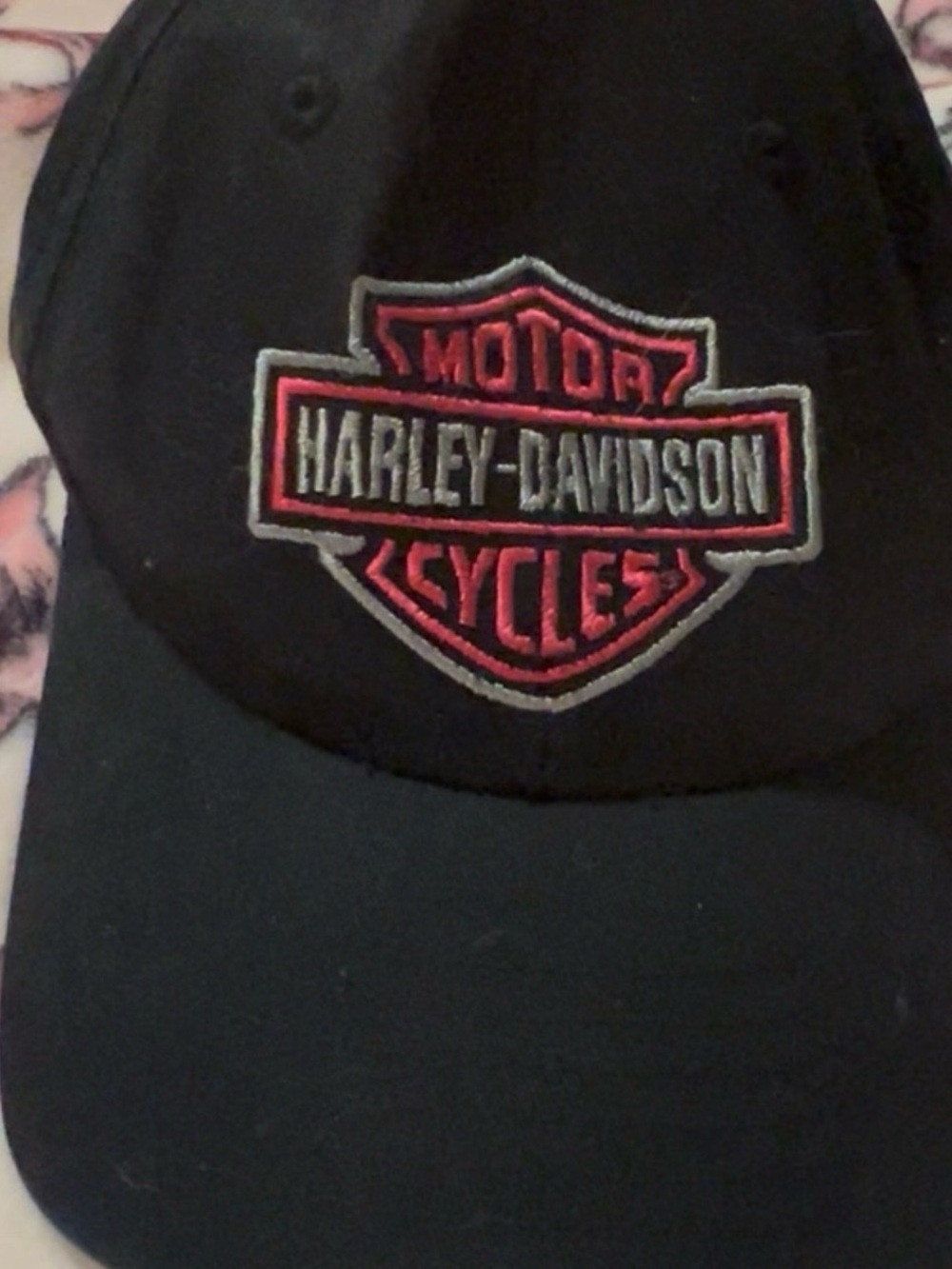Harley-Davidson Black Cap with pink & Gray Logo